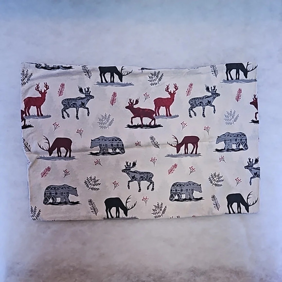 Point Haven Super Soft Flannel Twin Sheet Set Northwoods Bear Moose Deer Pattern - Picture 2 of 9